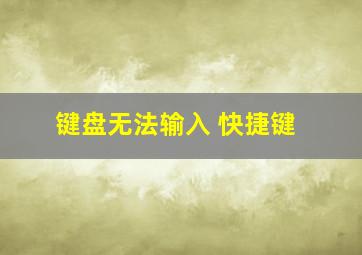 键盘无法输入 快捷键